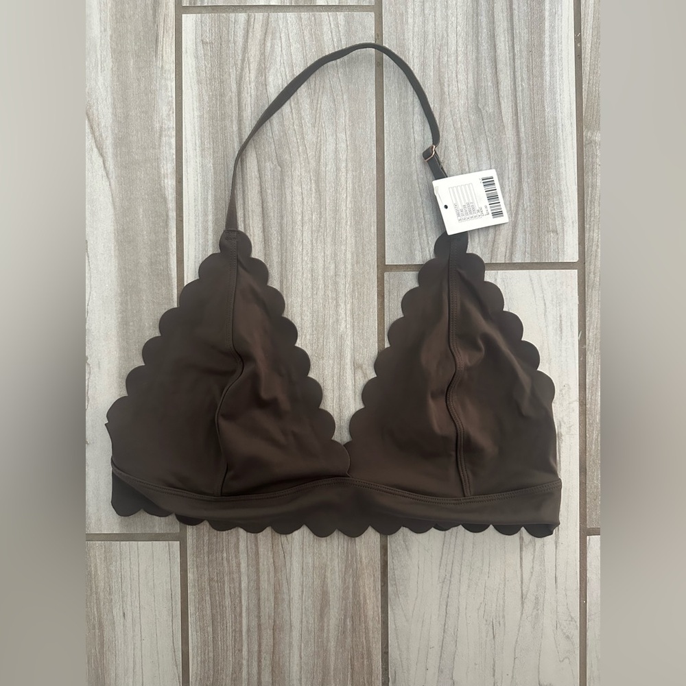NWT: Urban Outfitters Chocolate , Out From Under Scalloped Bralette, Large
